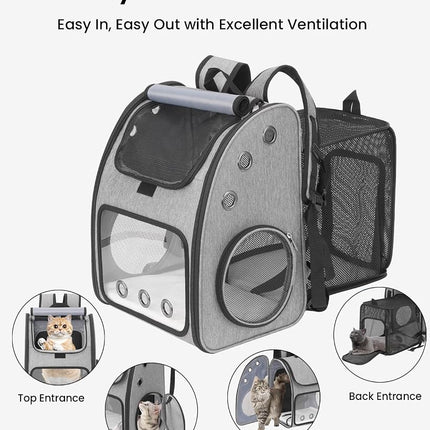 COVONO Expandable Pet Carrier Backpack for Cats, Dogs and Small Animals, Portable Pet Travel Carrier, Super Ventilated Design, Airline Approved, Ideal for Traveling/Hiking/Camping