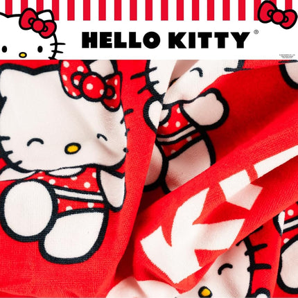 Sanrio Hello Kitty Oversized Cotton Beach Towel, 30 x 60 Inch Large Soft & Absorbent Pool, Bath & Beach Towel (100% Officially Licensed Product) by Franco Collectibles