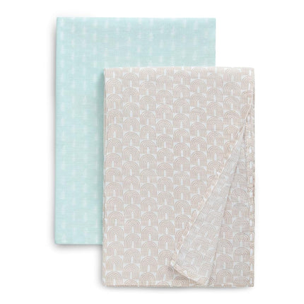 Delta Children 100% Cotton Muslin Baby Receiving Blankets for Girls and Boys � 47x47 Inches (Pack of 2), Neutral Boho