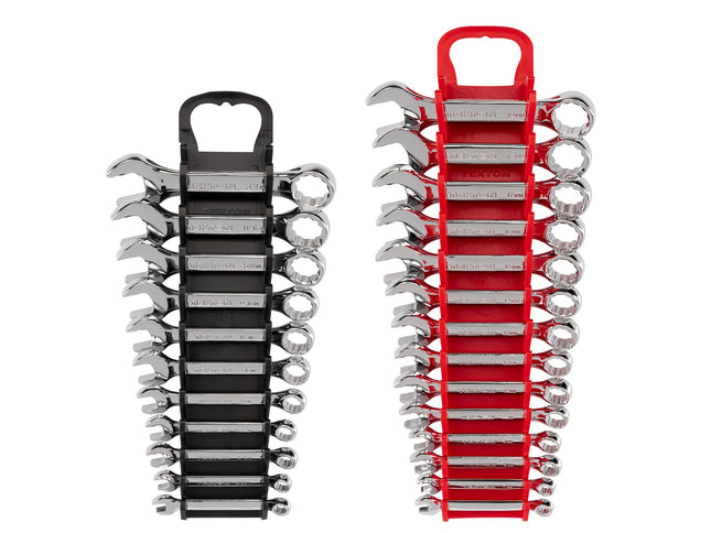 TEKTON Stubby Combination Wrench Set with Holder, 