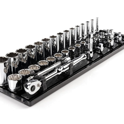 TEKTON 3/8 Inch Drive 12-Point Socket and Ratchet Set with Rails, 36-Piece (1/4-1 in.) | SKT13102
