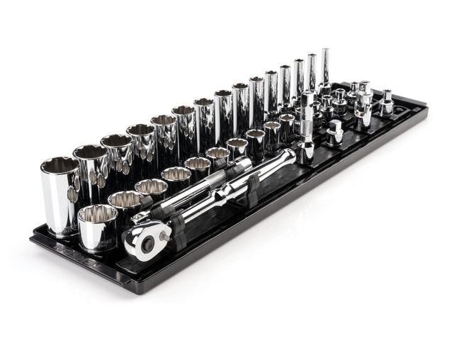 TEKTON 3/8 Inch Drive 12-Point Socket and Ratchet 
