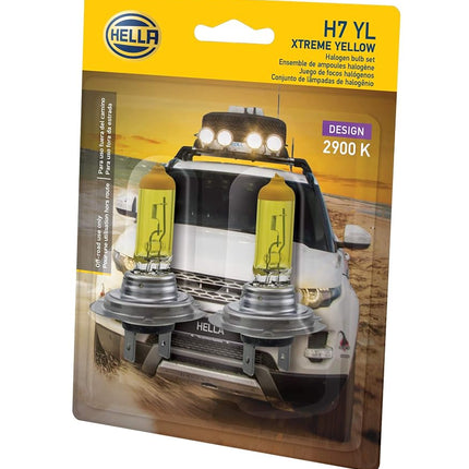 HELLA H7 YL Xtreme Yellow Bulb (12V 55W), 2 Pack
