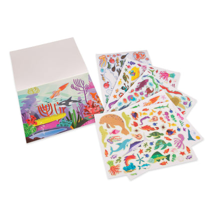 Melissa & Doug Bloc de actividades de pegatinas reutilizables - Bajo el mar - Certificado FSC