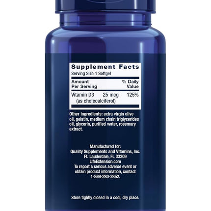 Life Extension Vitamin D3 1000 IU 250 Softgels