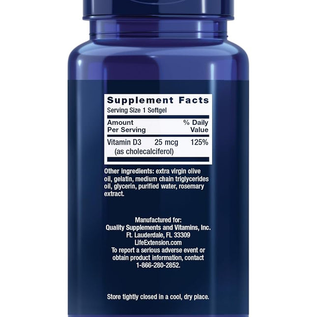 Life Extension Vitamin D3 1000 IU 250 Softgels