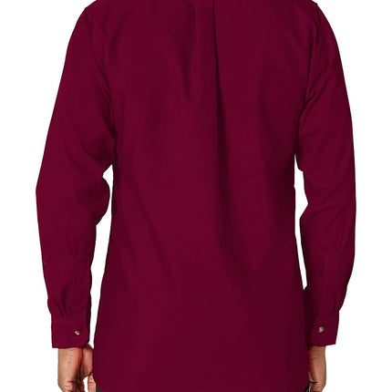 Red Kap Men's Poplin Dress Shirt, Burgundy, Medium Short