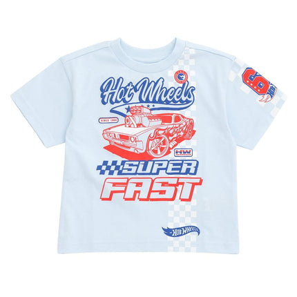 Hot Wheels Paquete de 3 camisetas para niños pequeños Negro/Azul pálido 6