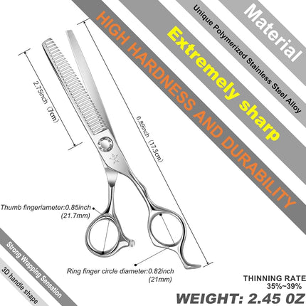 Fengliren High-end Professional Hair Thinning Scissors Hair Cutting Teeth Shears Barber Hairdressing Texturizing Scissors Extremely Very Sharp 6.5 Inch Stainless Steel Alloy For Men Women Salon & Home