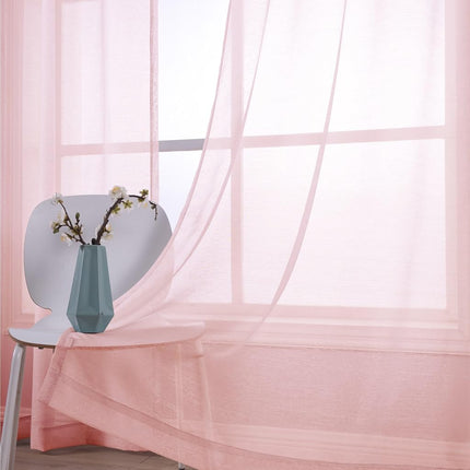 KOUFALL Blush Curtains 2 Panels,Dusty Pink Sheer Grommet Pastel Curtains for Teen Girls Bedroom Toddler,96 Inches Long 2 Panels Set
