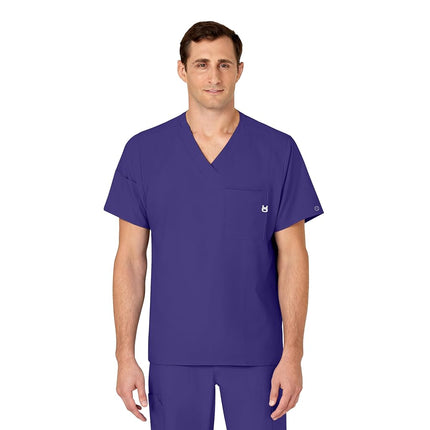 WonderWink W123 6355 Men's V-Neck Top, Grape, 4X