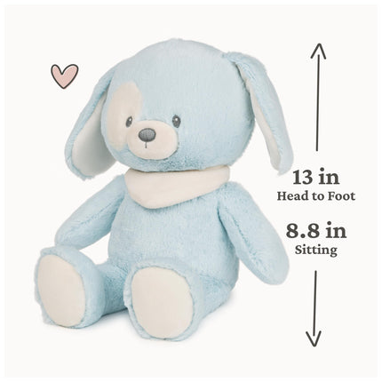 GUND Baby Sustainable Plush Puppy Recycled Materials Soft Toy for Babies and Newborns, Blue/Cream, 33 cm