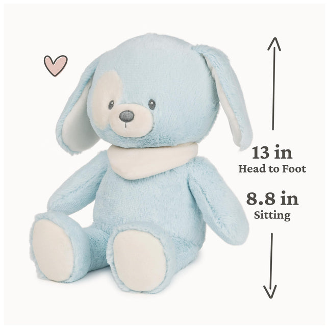GUND Baby Sustainable Plush Puppy Recycled Materials Soft Toy for Babies and Newborns, Blue/Cream, 33 cm