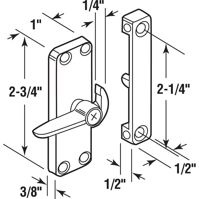 Prime-Line Products A 104 Sliding Screen Door Latch, Black/Diecast, 1-Pack