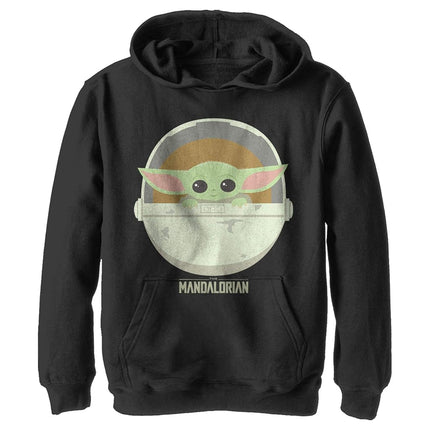 STAR WARS The Mandalorian L'Enfant Gigoteuse à capuche polaire pour garçon, Noir, XL