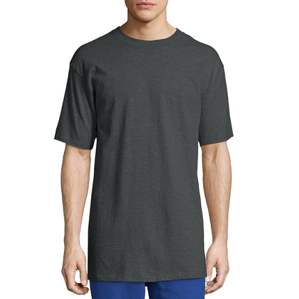 Hanes Men's Big and Tall Short-Sleeve Beefy T-Shirt (Pack of Two), Charcoal Heather, 2XLT