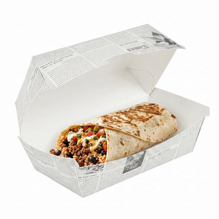 Restaurantware Paper Hot Dog Sandwich Clamshell Container, 100 Ct