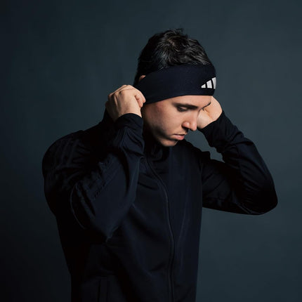 adidas Alphaskin Tie Headband, Collegiate Royal Blue/Black/2, One Size