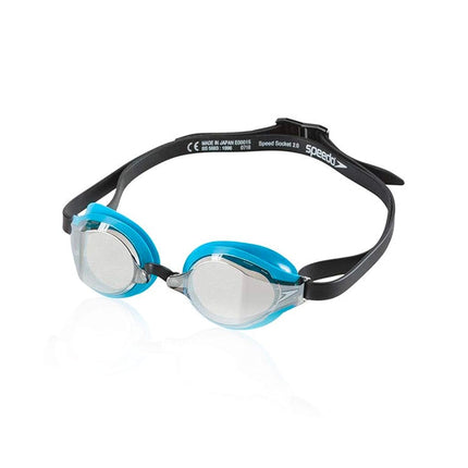 Speedo Speed Socket 2.0 Mirrored Swim Goggles, Curved, Anti-Glare, Anti-Fog with UV Protection