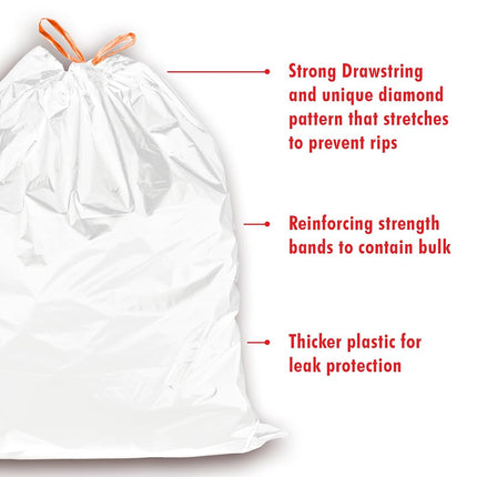 ITouchless Tall Trash Bags, Fits 8 to 13 Gallon Garbage Can, 40 Count, for Rubbish Recycling Compost in The Home, Office, Bathroom Kitchen Bin Liners