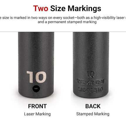TEKTON 1/2 Inch Drive Deep 6-Point and 12-Point Axle Nut Impact Socket Set with Case, 14-Piece (27-39 mm) | SID92341