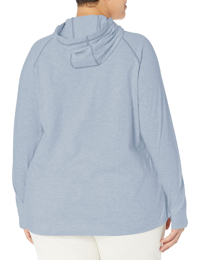 Dickies Camiseta de rendimiento Temp-iq Sun para mujer, talla grande, azul niebla, 3X