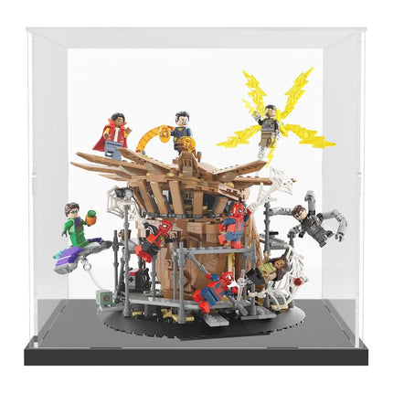 Choowin Acrylic Display Case for Lego Taj Mahal 21056 for Lego Spiderman 76261 for Lego 10266 75318 Thickened Clear Acrylic Display Cases for Collectibles Assemble Dustproof Display Box(Black Base)