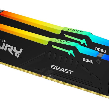 Kingston FURY Beast Black RGB 64GB (2x32GB) 6000MT/s DDR5 CL36 DIMM Desktop Gaming Memory Kit of 2 AMD EXPO/ Intel XMP - KF560C36BBEAK2-64