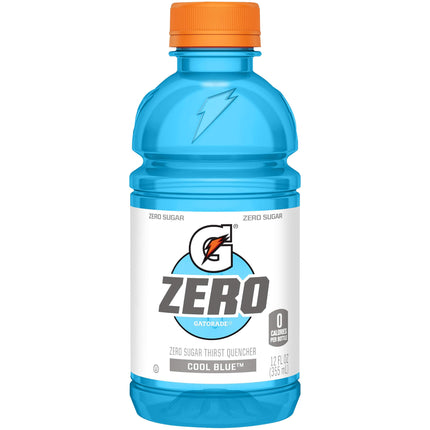 Gatorade G Zero Bebida Hidratante, Sabor Cool Blue, Botellas de 12oz (Paquete de 6)