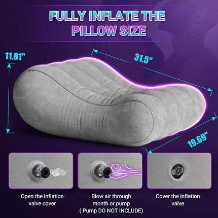 Gunwai Sex Pillow Couples Sex Toys, Sex Furniture for Bedroom Inflatable Lounge Sex Chair, Sex Wedge Sex Sofa Bedroom, Velvety Anti-Leak Valve Sex Bed Things Cushion, Couple Female Adult Sex Toys