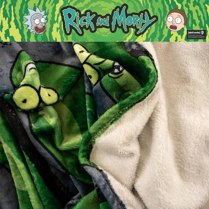 Franco Collectibles Pickel Rick & Morty Bedding Super Soft Plush Cozy Throw, 46 in x 60 in, (Officially Licensed Product)
