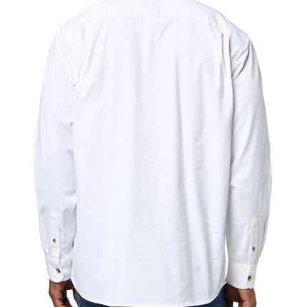 Wrangler Authentics Men's Long Sleeve Classic Woven Shirt, Bright White, XXL