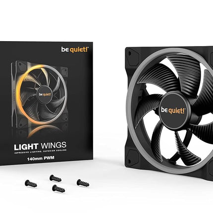 be quiet! Light Wings 140mm PWM Fan, ARGB Lighting, Multiple Colors Thanks to 20 LEDs, 7 Silence-Optimized Fan Blades, High Airflow, Very Quiet Operation, Long Life Rifle-Bearing