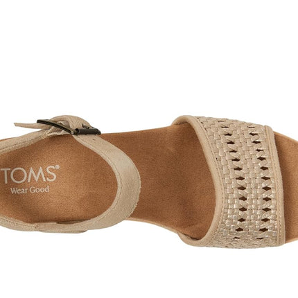 TOMS Women's Diana Sandal, Champagne Metallic Basket Weave/Suede, 6.5