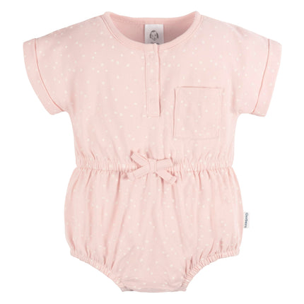 Gerber - Conjunto de mamelucos de manga corta y sin mangas para bebé niña, conchas, 12 meses