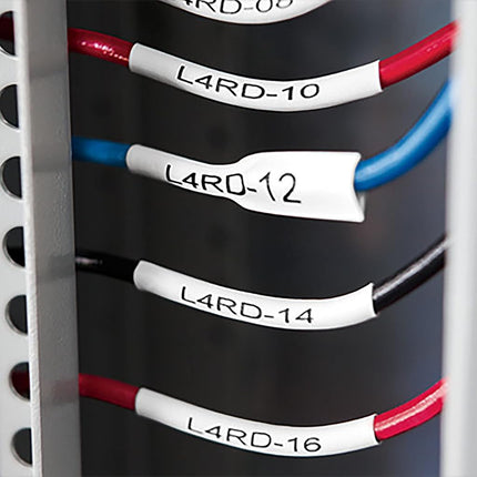 DYMO Rhino Industrial Heat-Shrink Cable Label Tubes | 12mm x 1.5m | Black Print on White | for Rhino Label Makers