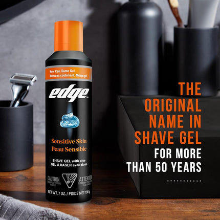 Edge Shave Gel for Men Sensitive Skin - 7 Ounce (Pack of 6)