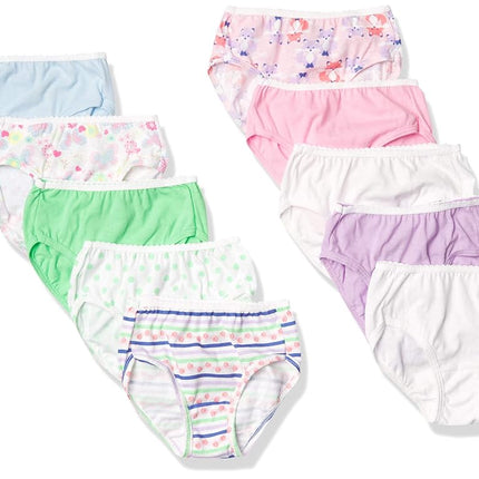Hanes Girls' Toddler 10-Pack Brief, Assorted, X-Sm