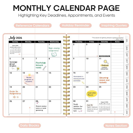 Taja Planner 2026-2027, 8.5" x 11" Calendar Planner, Jul 2026-Jun 2027