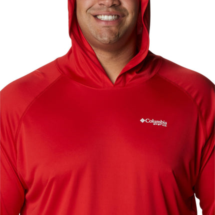 Columbia Men's Terminal Tackle Hoodie, Red Spark/White Logo, Medium