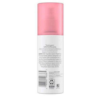 Neutrogena Radiant Makeup Setting Spray, Long-Lasting & Weightless Face Setting Mist for Healthy Looking, Glowing Skin, 3.4 Fl Oz