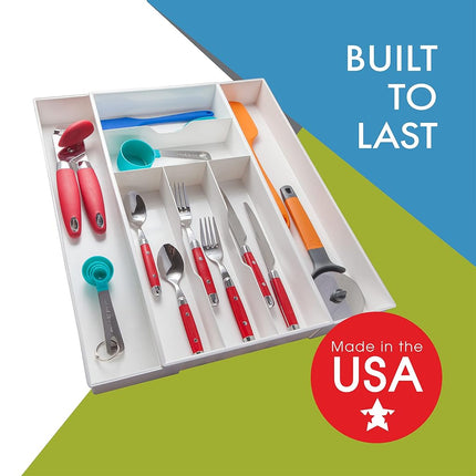 Dial Industries Expand-A-Drawer Cutlery Tray, White, Standard