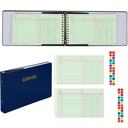 Skyygemm Ring Ledger Binder with 200 Pcs 5"x8.5" L