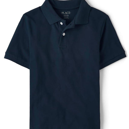 The Children's Place boys Uniform Pique Polo Shirt, Nautico, XXL 16 husky