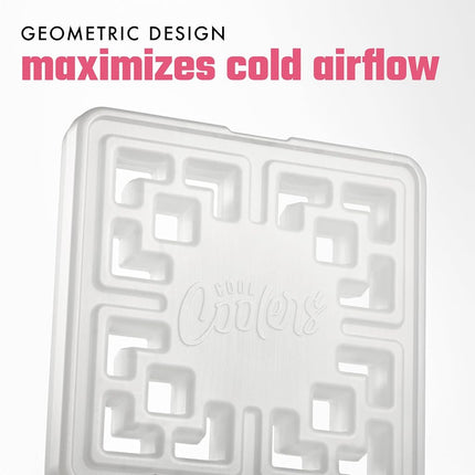 Cool Coolers Fashion Ice by Fit & Fresh, 6 Pack Large Slim Ice Packs, Unique Ice Pack Design for Womens Lunch Bag, Space Saving Reusable Freeze Blocks for Lunch Boxes, Cooler, Pearl White, 6PK