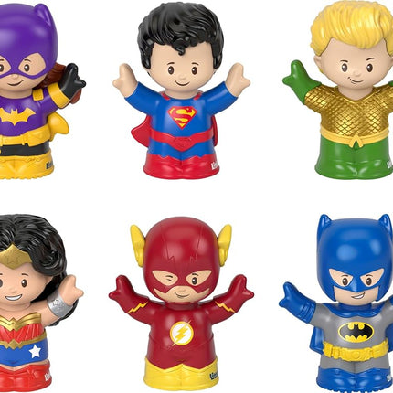 Fisher-Price Little People Toddler Toys DC Super Friends Crime-Fighting Figure Pack Set of 6 Characters for Pretend Play Ages 18+ Months
