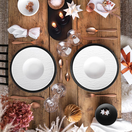 Villeroy & Boch Manufacture Rock Blanc Pasta Plate, 29 cm, Premium Porcelain, White