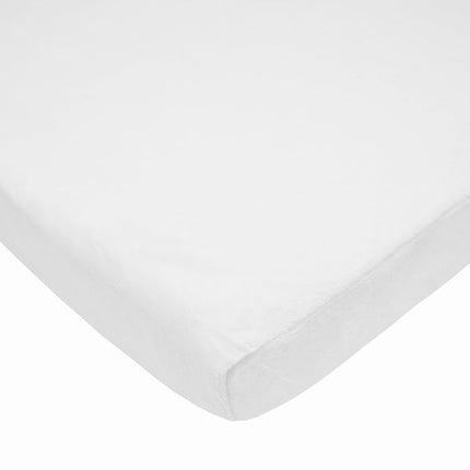 Drap-housse de berceau portable/mini d'American Baby Company, chenille douce céleste, blanc, pour garçons et filles