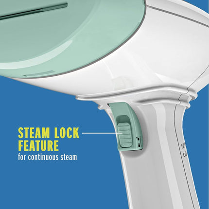 Conair Handheld Garment Steamer for Clothes, ExtremeSteam 1200W, Portable Handheld Design, White/Light Green, 14.478 cms (L) x 19.812 cms (W) x 32.766 cms (H)