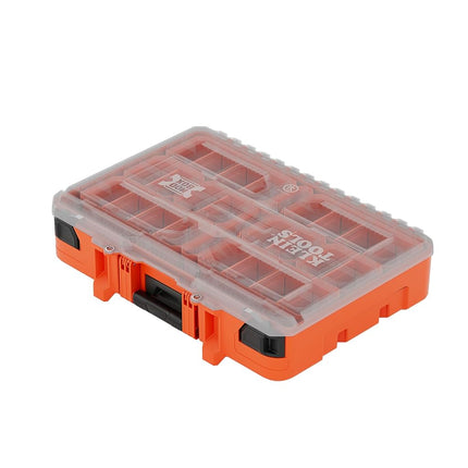 Klein Tools 54400MBX MODbox Tall Compartment Box, Full-Width Tool Organizer, Small Parts Tool Box with 20 Compartments, 9 Removable Bins for Fasteners, Stackable Module